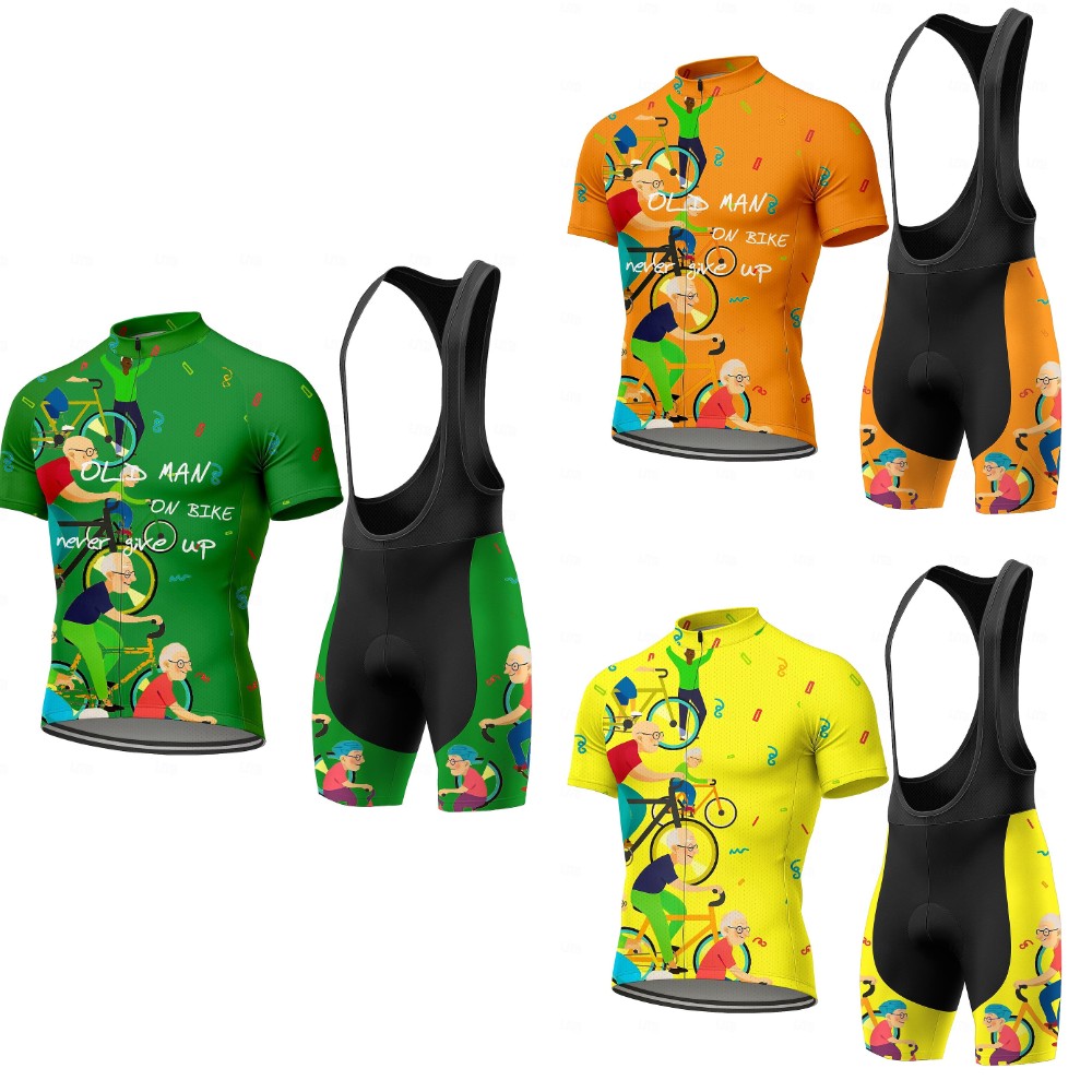 Triathlon Cycling Kit - Men Short Sleeves Cycling Jersey Set