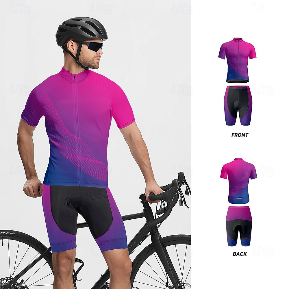 Triathlon Cycling Kit - Men Short Sleeve Cycling Jersey Set