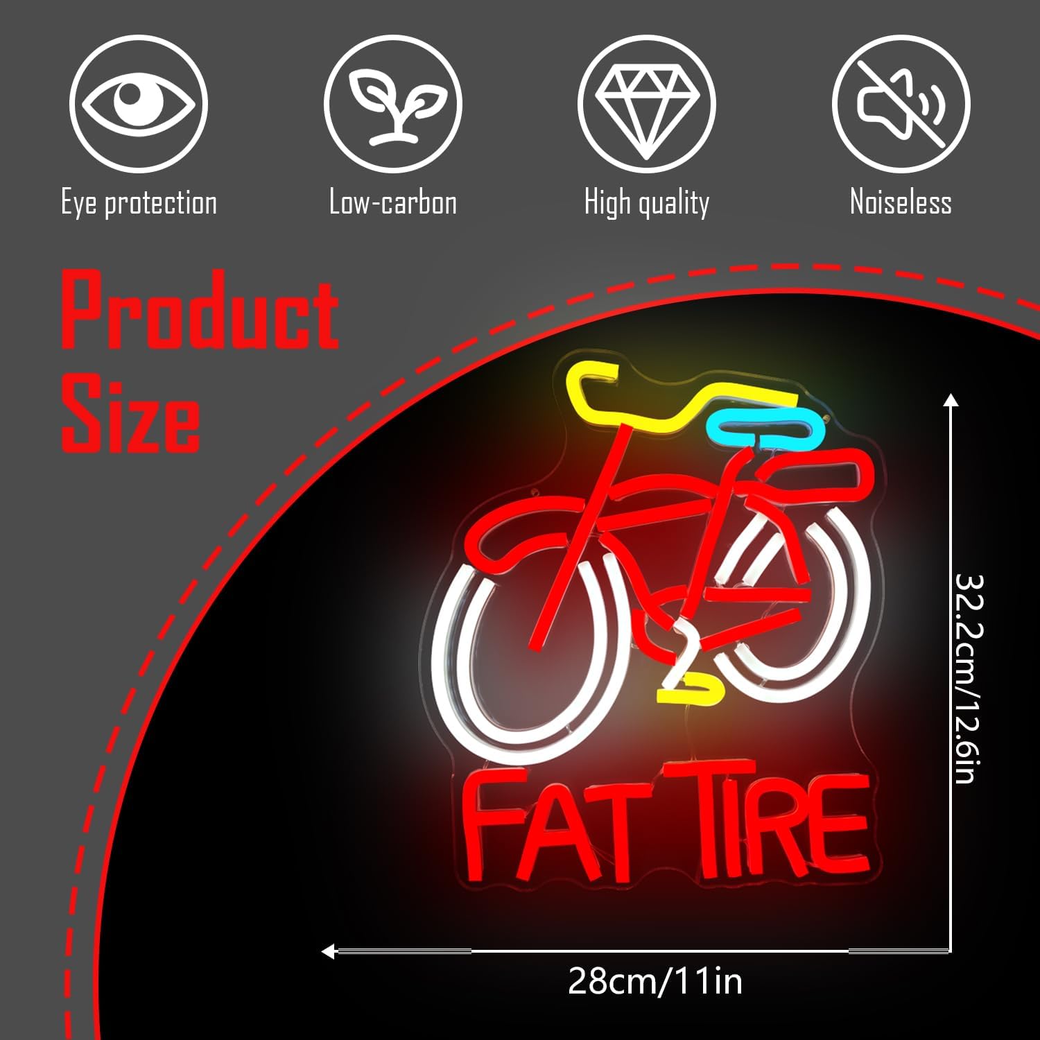 Fat Tire Bike LED Neon Sign US - Cycling Gear Store 评论和价格