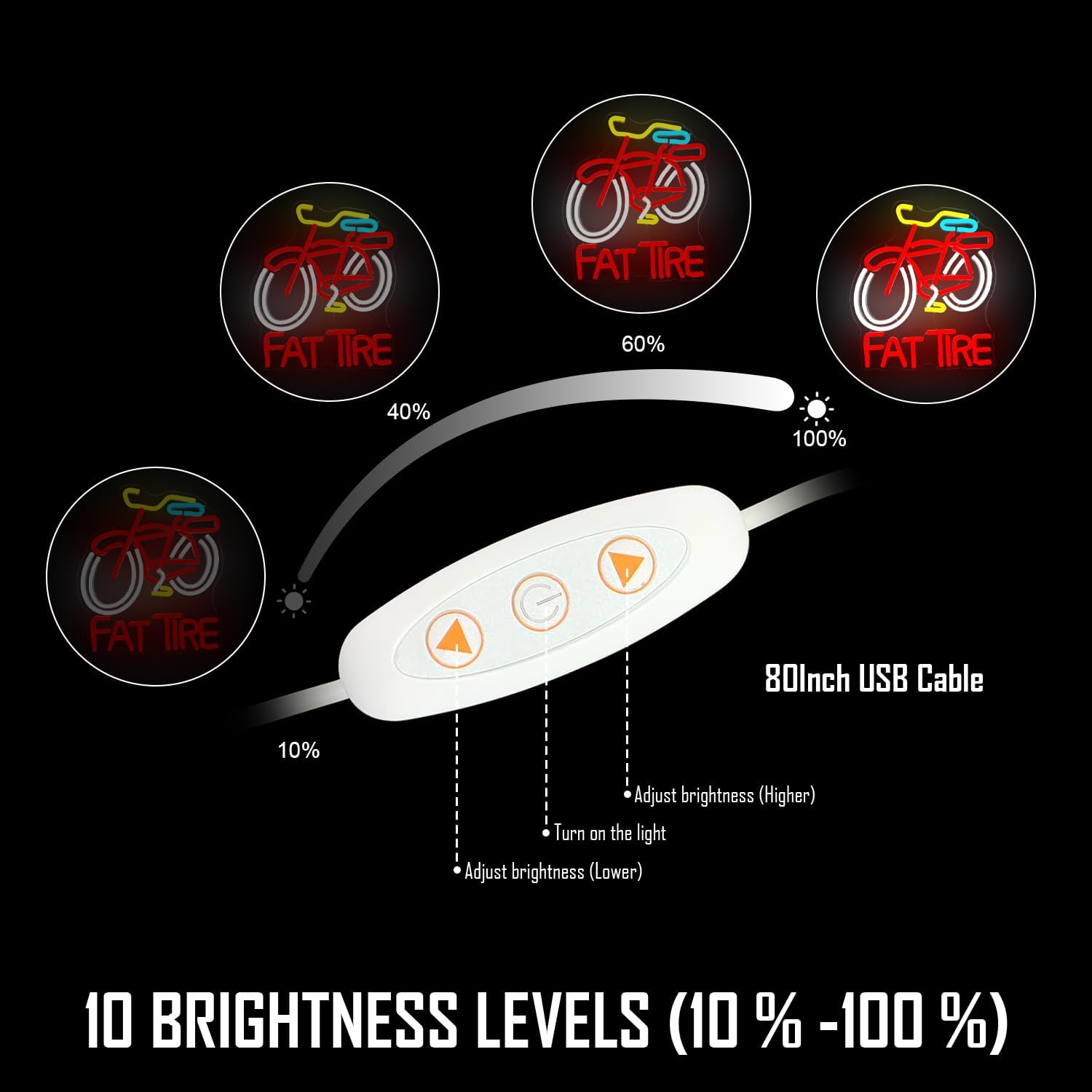 Fat Tire Bike LED Neon Sign US - Cycling Gear Store 评论和价格
