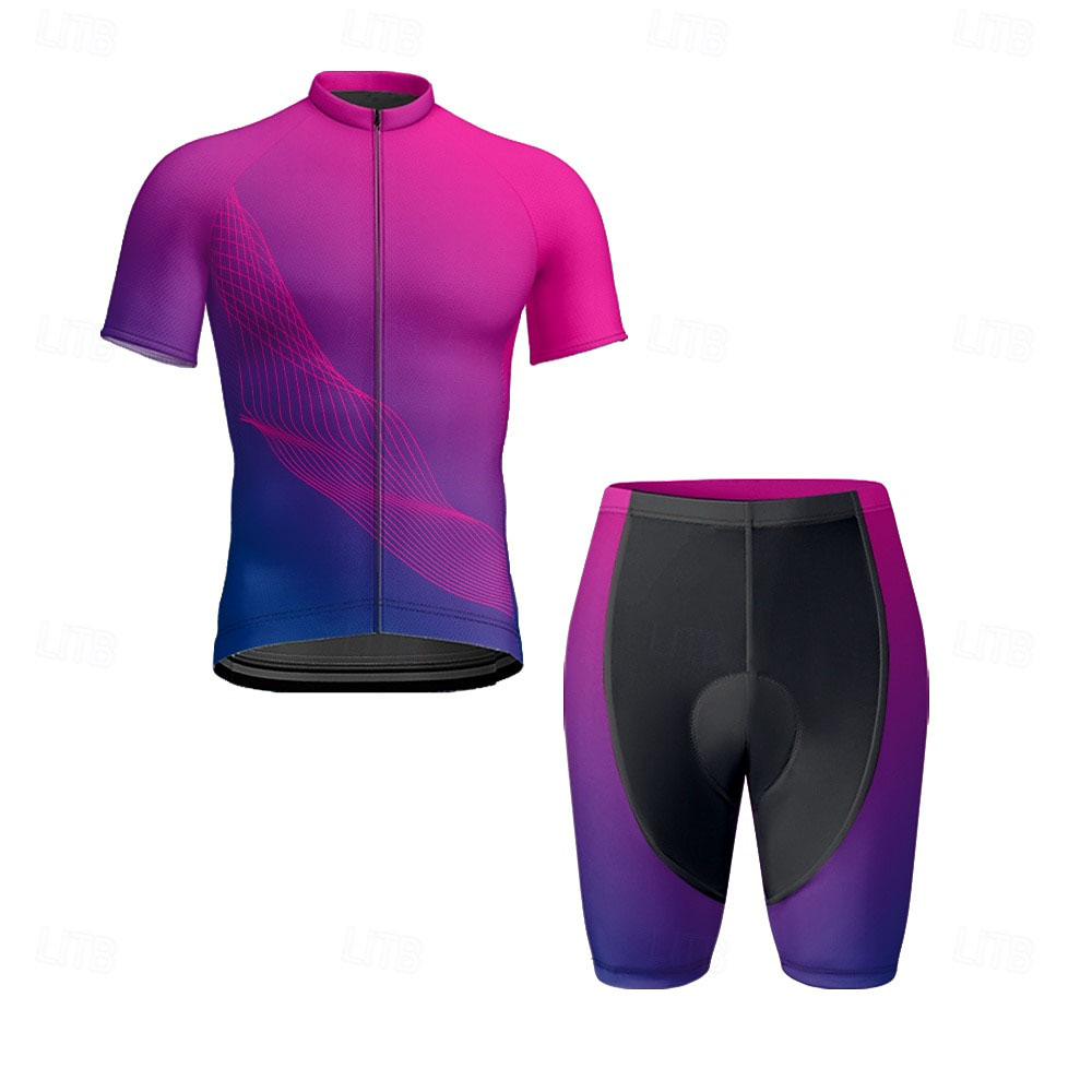 Men Short Sleeve Cycling Jerse - Triathlon Cycling Kit 评论和价格