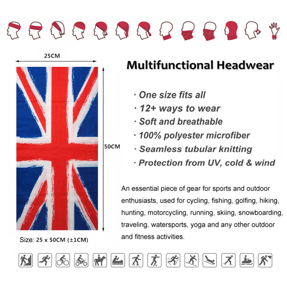 UK Union Flag Neck Tube Bandan - Mens Cycling Gear Uk 评论和价格